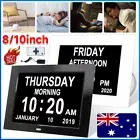 8"-10" inch Large Digital Day Clock LED Calendar Dementia Alarm Time Date Month