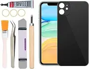 Yuntunele Back Covers Glass Replacement for iPhone 11 All Carriers with Professional Tool Set (Black)