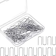 Hotop 150 Pcs High Temperature Nichrome Wire Jump Rings, 21 Gauge with Plastic Storage Box, U Hanger Hooks High Fire Wire for Hobbyists DIY Ceramic, Kiln, Pendant Ornaments, Fusing in Glass