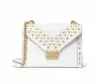 ☂️Michael Kors Whitney Leather Shoulder☄️LARGE☄️Bag Optic/White