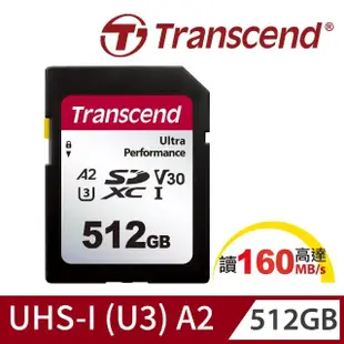 【Transcend 創見】SDC340S SDXC UHS-I U3 V30/A2 512GB 記憶卡(TS512GSDC340S)