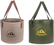 2 Pcs Collapsible Bucket, Multifunctional Durable Pail,Portable Folding Bucket,Outdoor Pailswith Handle,for Camping, Fishing,Travelling, Gardening