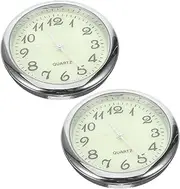 ULTECHNOVO 2pcs Car Clock Mini Clock Digital Clock for Car Dashboard Clocks Dashboard Clock Industrial Clock Vehicle Controlled Clock Retro Clock Car Stick on Clock Silver Metal