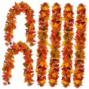 6PCS Fall Maple Leaves Garland, 5.6Ft Artificial Maple Leaf Autumn Colorful