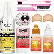 Goiple Lace Wig Care Kit, 10 Pieces with Adhesive, Remover, Edge Control, Hair Wax Stick, Melting Spray