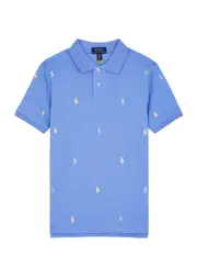 Polo Ralph Lauren Kids Logo-embroidered Piqué Cotton Polo Shirt (7-10 Years) - Blue - 8Y-S (7 Years) 8Y-S (7 years)