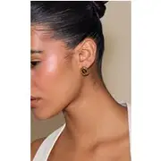 Gold Smooth Small Brown Resin Stud Earring Multipack, Gold