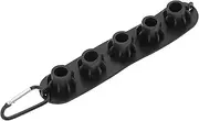 ECSiNG Pressure Washer Nozzle Holder for Holding 5 Nozzles with Standard 1/4" Quick Connect Plug Rubber Nozzle Tip Storage Support with Metal Clip Black