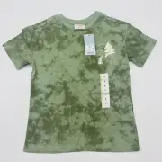 Cat & Jack Unisex Kids Size Small Army Green Tie Dye Tree Hug Graphic T-Shirt