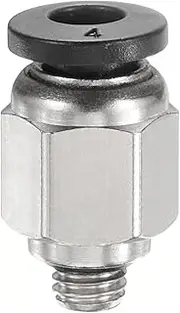 uxcell Push to Connect Fittings 1/4" Tube OD x 10-32" UNF Thread Male Straight Union Fittings Copper Quick Connect Pneumatic Fittings for Semi Truck Trailers Air Brake System, Black