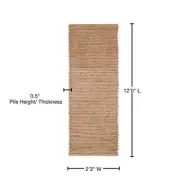 SAFAVIEH Solid Runner Rug 2 ' X 12 ' Hand-Made Jute Material Cape Cod Natural