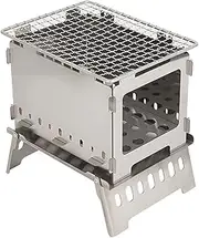 Coal barbecue, portable stainless steel iron barbecue grid with storage bag for outdoor campsite