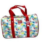 HELLO KITTY SANRIO Wheeler DUFFEL BAG / WEEKENDER TRAVEL AOP. NEW Blue /red
