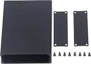 Respicefinem Aluminum Alloy Enclosure for Circuit Board Power Amplifier Project Junction Box Integrated Type Sandblasted Anodized Black 6063T5 Industrial Extruded Aluminum Alloy