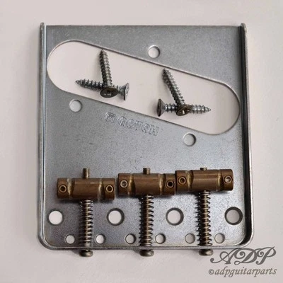 Tailpiece Gotoh TELECASTER Vintage Aged Chrome Saddles Brass