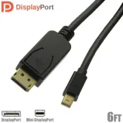 6FT Mini DisplayPort DP Male to DisplayPort Male Cable Gold PC MacBook Black