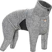 Kurgo Dog Onesie Body Warmer | Bodysuit for Dogs | Recovery Suit | Pet Pajamas | Reduce Anxiety | Contains Shedding | Leash Opening | Reflective | Stowe Base Layer | Heather Black/Grey (Large), K81089