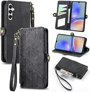 Compatible with Samsung Galaxy A15 Case,Compatible with Samsung Galaxy A15 Card Holder PU Leather Flip Stand Magnetic Closure Phone Cover Black
