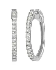 Silver 0.50 ct. tw. Lab Grown Diamond Hoops