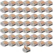 Terminal Block 3 Pole Wire 50x Lever Lock Reusable Electrical Connector Clip