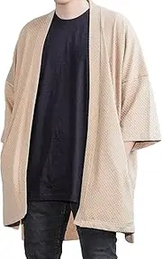 [LOST IN BKK] Men's Long Oversized Kimono Cardigan Noragi Street Jacket Haori Man Yukata Coat