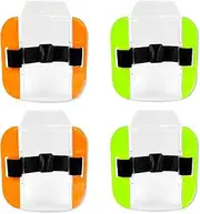 4Pcs Arm Badge Holder, Armband Id Card Holder with Adjustable Elastic Strap Fastener Clear Plastic Name Tag Holder for Emergency Workers Security Staff Doorman