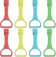 8Pcs Baby Pull Up Rings, 4 Colors Playpen Pull Up Rings, Hanging Plastic Walking Assistant Crib Accessories for Infant Baby Toddler Practice Tool