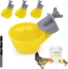 Chicken Waterer Cups Feeder (4 PC), Automatic Chicken Waterer, Anti-Leak System,