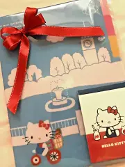 Sanrio Hello Kitty A5 Clear File Folder and Mini Memo Pad Set ☆ Cute GIFT☆