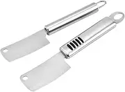 CATIEBYE 2pcs Mini Cleaver Kitchen Knife Stainless Steel Chopping Spatula with Slip Handle for Easy Use for Home Restaurants and Catering Needs