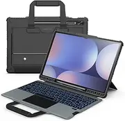 [Nillkin] Carry Go Portable Handle Keyboard Case fo Galaxy Tab S9 Ultra/S10 Ultra, Detachable Keyboard Case with Kickstand,Shortcut Keys,Slide Camera Cover,Trackpad,Multi-Color Backlit