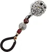 JECOMPRIS Car Key Chain Ornament Head Belt Flash Rhinestones Heavy Valve Stem Chinese National Flag Keychain Universal Wheel Door Mouth Charm Keychain China Keychain Silver Alloy