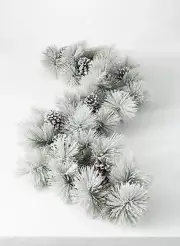 Sullivans 6 ft Snow Flocked Pine and Cone Garland, Artificial Greenery, Seaso...