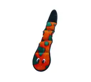 Invincibles Snake Dog Toy (Orange/Blue) - 3 Squeaker