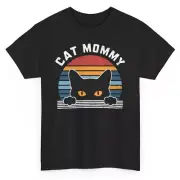 Cat Mommy Retro Black Cat T-shirt - Vintage Mothers Day Novelty Graphic Tee