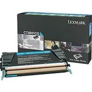 Lexmark C736H1CG CYAN TONER PREBATE YIELD 10,000 PAGES FOR C736