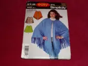 SIMPLICITY #4402 - LADIES ( GREAT FOR FLEECE ) PONCHO PATTERN XS-XLG FF