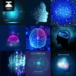 【素材资源】藍色科技人工智能大腦數字科技大腦發數據AI矢量設計元素素材圖【黑鲸】