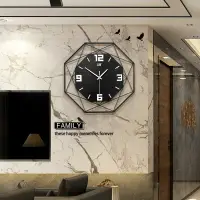 在飛比找樂天市場購物網優惠-北歐時尚鐘表掛鐘客廳創意時鐘家用金屬裝飾石英鐘掛鐘