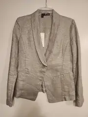 Eileen Fisher Open Front Jacket Shawl Collar Jackrt Women's Size PS Silver NWT