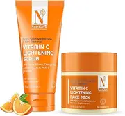 Nutriglow Advanced Organics Vitamin C Facial Scrub (100Gm) Vitamin C Face Pack (100Gm) for Hydrated Skin - Combo Pack of 2