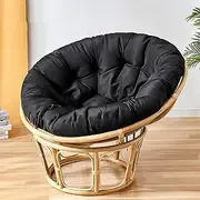 Papasan Round Chair Cushion, Papasan Chair Cushion, Outdoor Waterproof Rocking Chair Cushion, Round Cushion for Outdoor Garden, Balcony and Living Room, Without (Size: 60 x 60 cm, Color: Bla