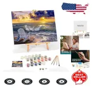 Licensed Adult Paint by Numbers Kit with Easel - Complete Acrylic Set, Framed