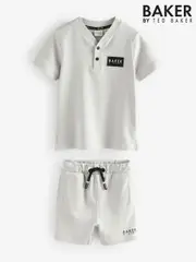 Baker by Ted Baker Varsity 100% Cotton T-Shirt and Shorts Set (AT9385) | $65 - $76