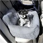 Small and Medium-Sized Dog Teddy Dog Kennel in Winter to Keep Warm to Unpick and Wash A Nest of Dual-use Pet Car Safety Seat Pad(Stripe,50x45x36)
