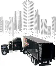 Big Rig Heavy Duty Tractor Trailer Transport Series Big Box Tractor Trailer (Col