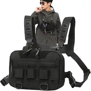 Hiking Chest Pack,Oxford Cloth Portable Running Chest Rig 20L | Large Opening Back Mesh Fanny Pack Multi-Functional Breathable Vest Backpack For Gym Cycling