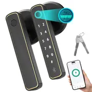 YOPOWER Smart Door Lock, Fingerprint Keyless Entry Door Lock with Handle, Biometric Electronic Door Lock with App for Home/Office/Bedroom/Apartment