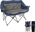 Folding Loveseat Camping Chair Portable Double Duo Full Padded Garden Chair for