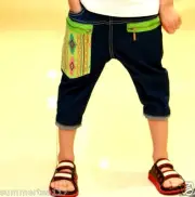 Korean Style Kids Toddler Fashion Denim Jean Mid Length Hip Style 805 Blue